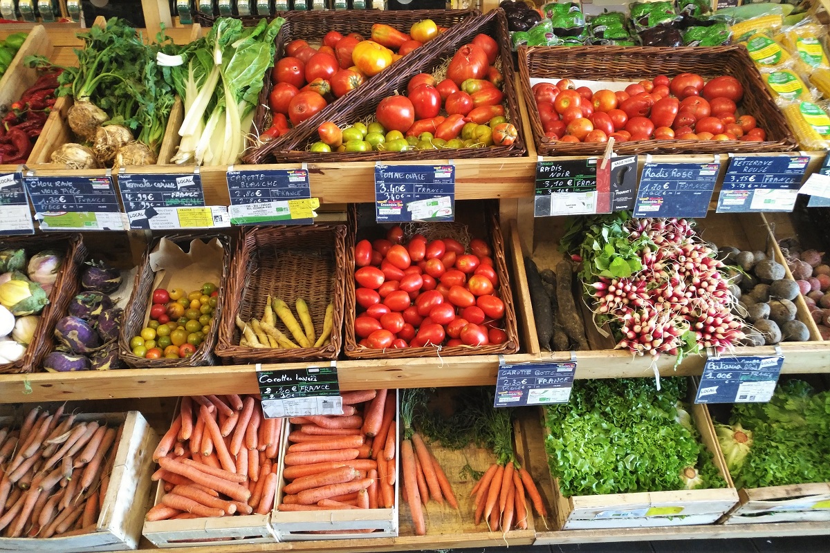 Bio-Supermarkt Frankreich Gemüse